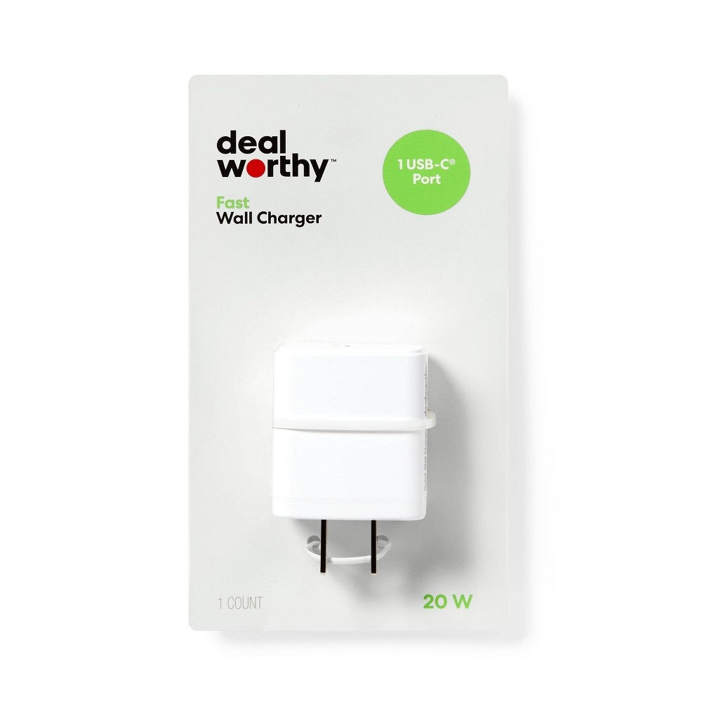 Single Port 20W USB-C Wall Charger - Dealworthy™ White - Bellso